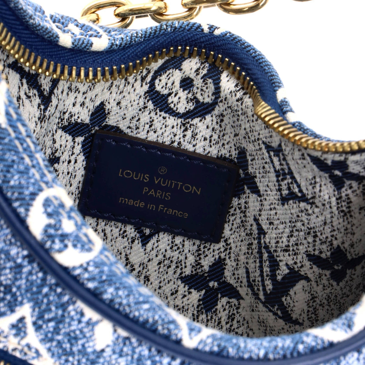 Loop Handbag Monogram Jacquard Denim