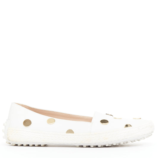 Women's Tod's White Polka Dot Loafers