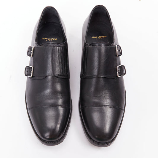 Women's Saint Laurent Leather Double Monk Strap Shoes