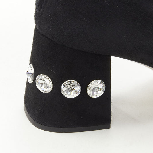 Women's Miu Miu Suede Jewelled Over Knee Boots
