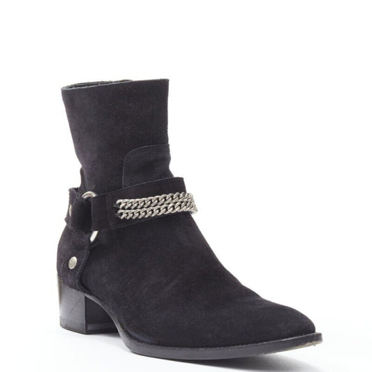 Women's Saint Laurent Wyatt Suede Chain Boots