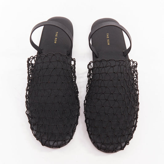 Women's The Row Macrame Net fabric mesh slingback flat shoes