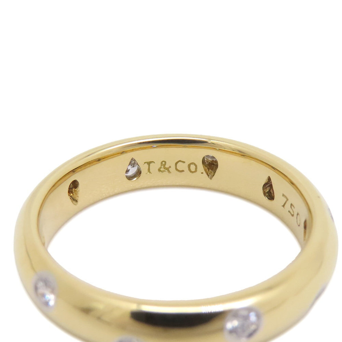 Band Ring Platinum and 18K Yellow Gold With Diamond