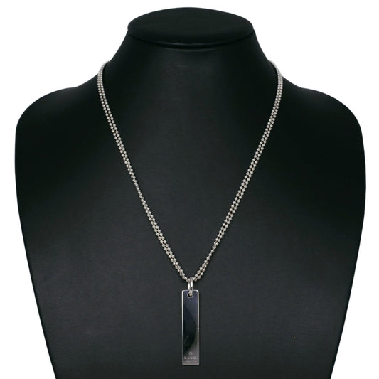 Bar Pendant Necklace Sterling Silver Ball Chain