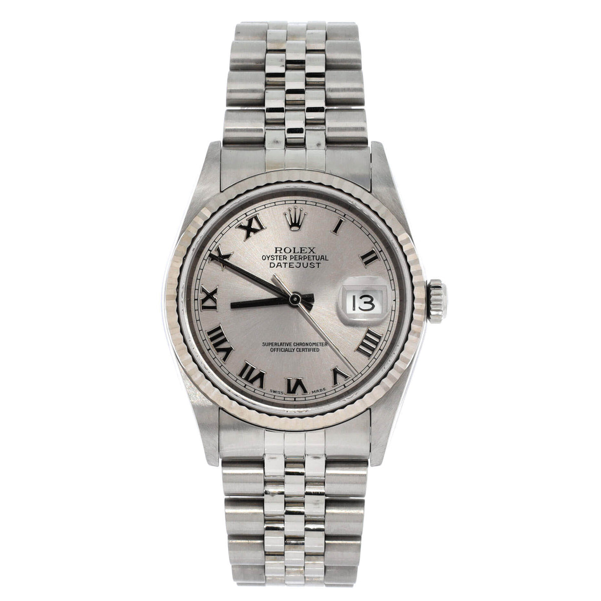 Oyster Perpetual Datejust Automatic Watch Stainless Steel and White Gold 36