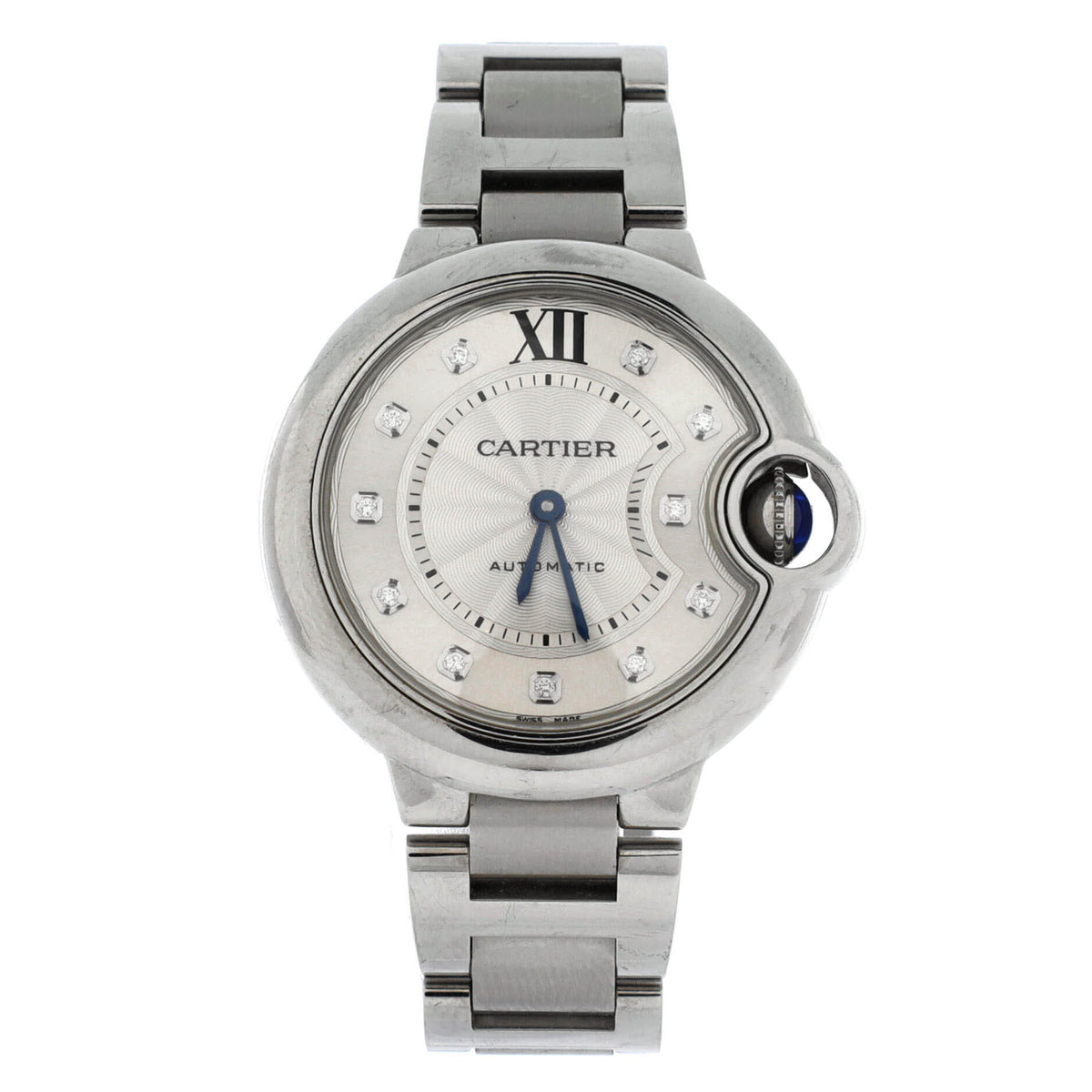 Ballon Bleu de Cartier Automatic Watch Stainless Steel with Diamond Markers 33