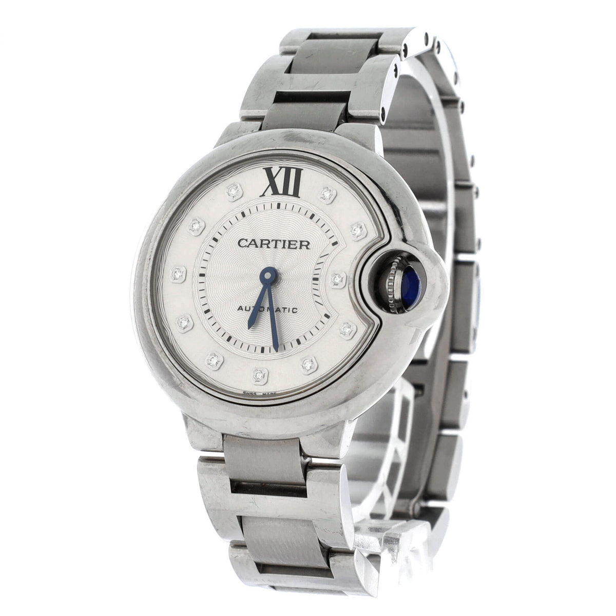 Ballon Bleu de Cartier Automatic Watch Stainless Steel with Diamond Markers 33