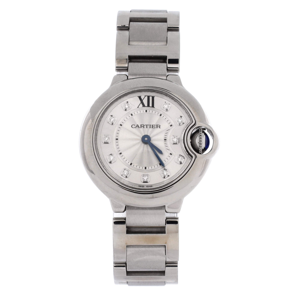 Ballon Bleu de Cartier Quartz Watch Stainless Steel with Diamond Markers 28