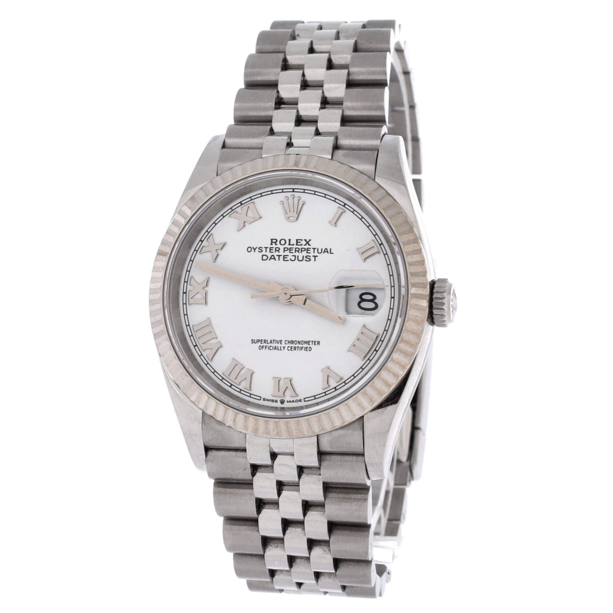 Oyster Perpetual Datejust Automatic Watch Stainless Steel and White Gold 36