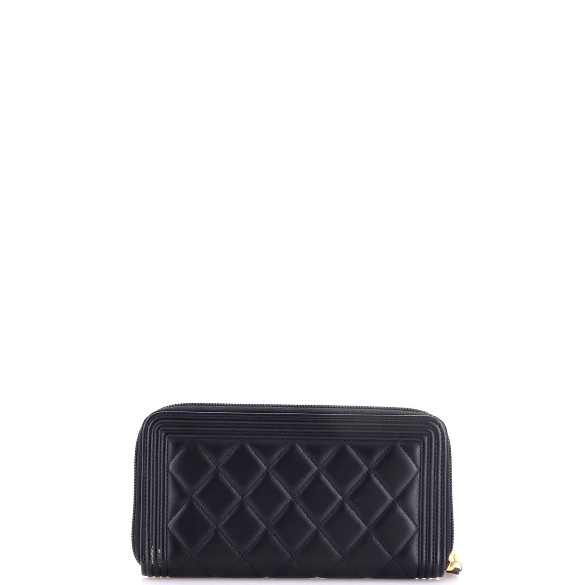 Boy Zip Around Wallet Quilted Lambskin Long