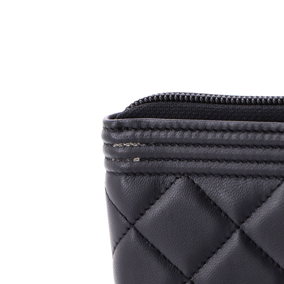 Boy Zip Around Wallet Quilted Lambskin Long