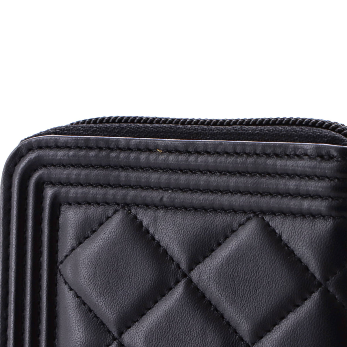Boy Zip Around Wallet Quilted Lambskin Long