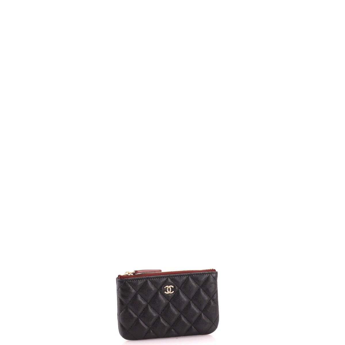 Classic O Case Pouch Quilted Caviar Mini