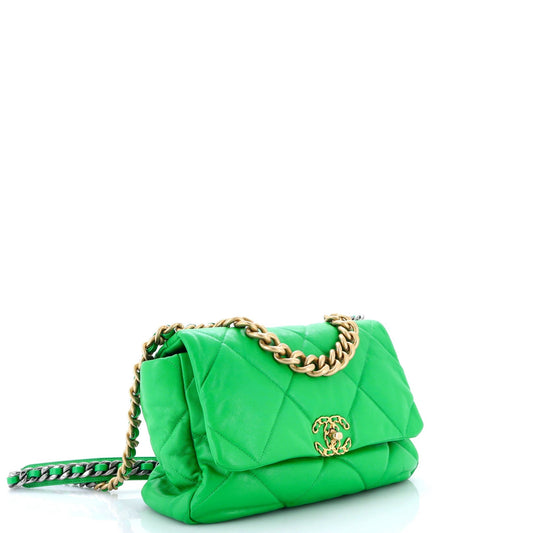 19 Flap Bag Quilted Leather Large