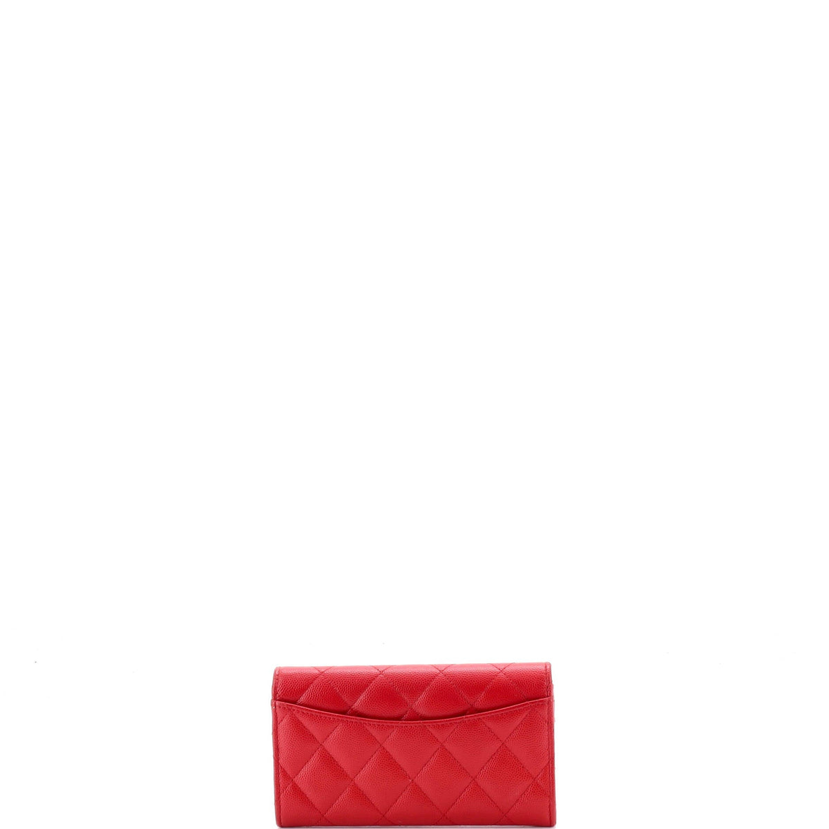 CC Gusset Classic Flap Wallet Quilted Caviar Medium