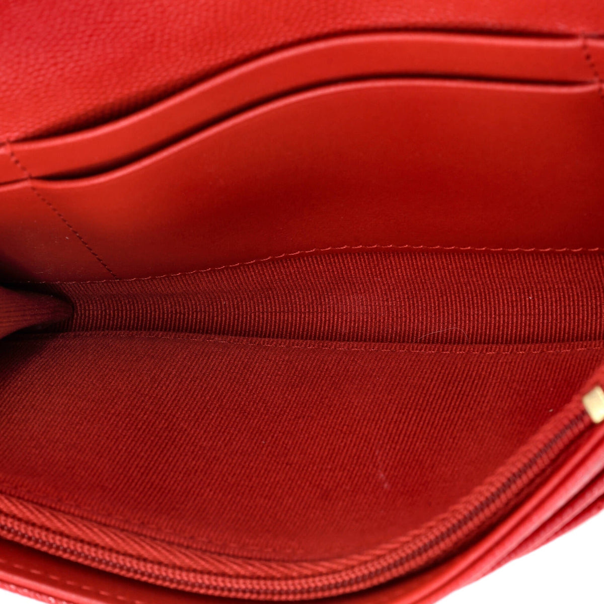 CC Gusset Classic Flap Wallet Quilted Caviar Medium
