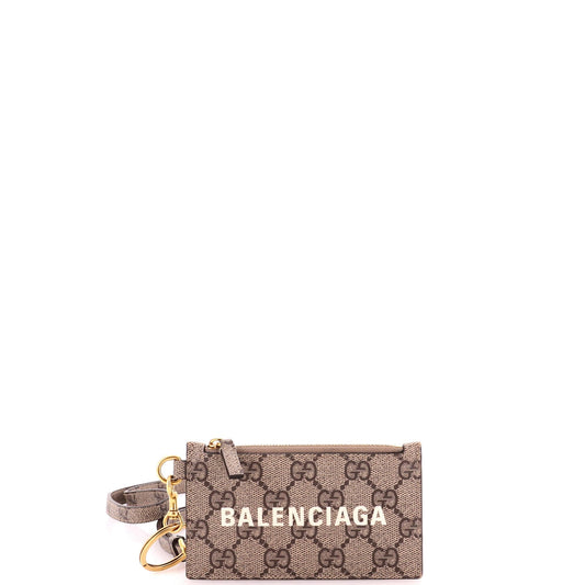 x Balenciaga The Hacker Project Zip Card Case with Strap GG Coated Canvas