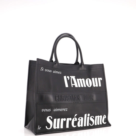 Book Tote Printed Leather Large
