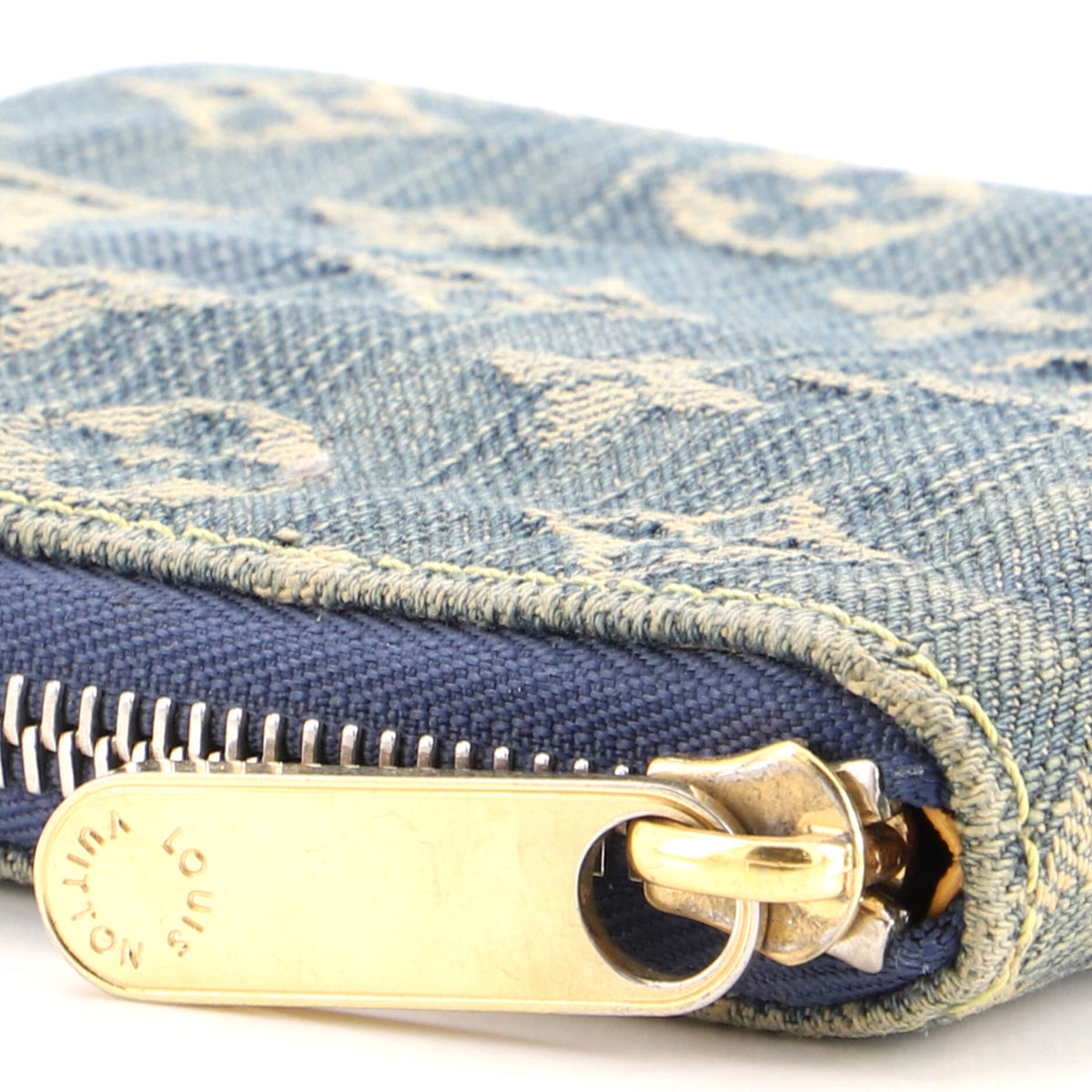Zip Wallet Monogram Denim Compact