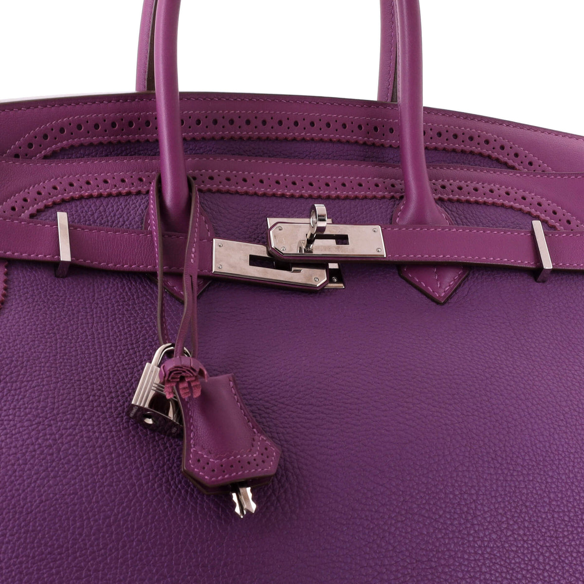 Birkin Ghillies Bag Anemone Togo and Swift with Palladium Hardware 35