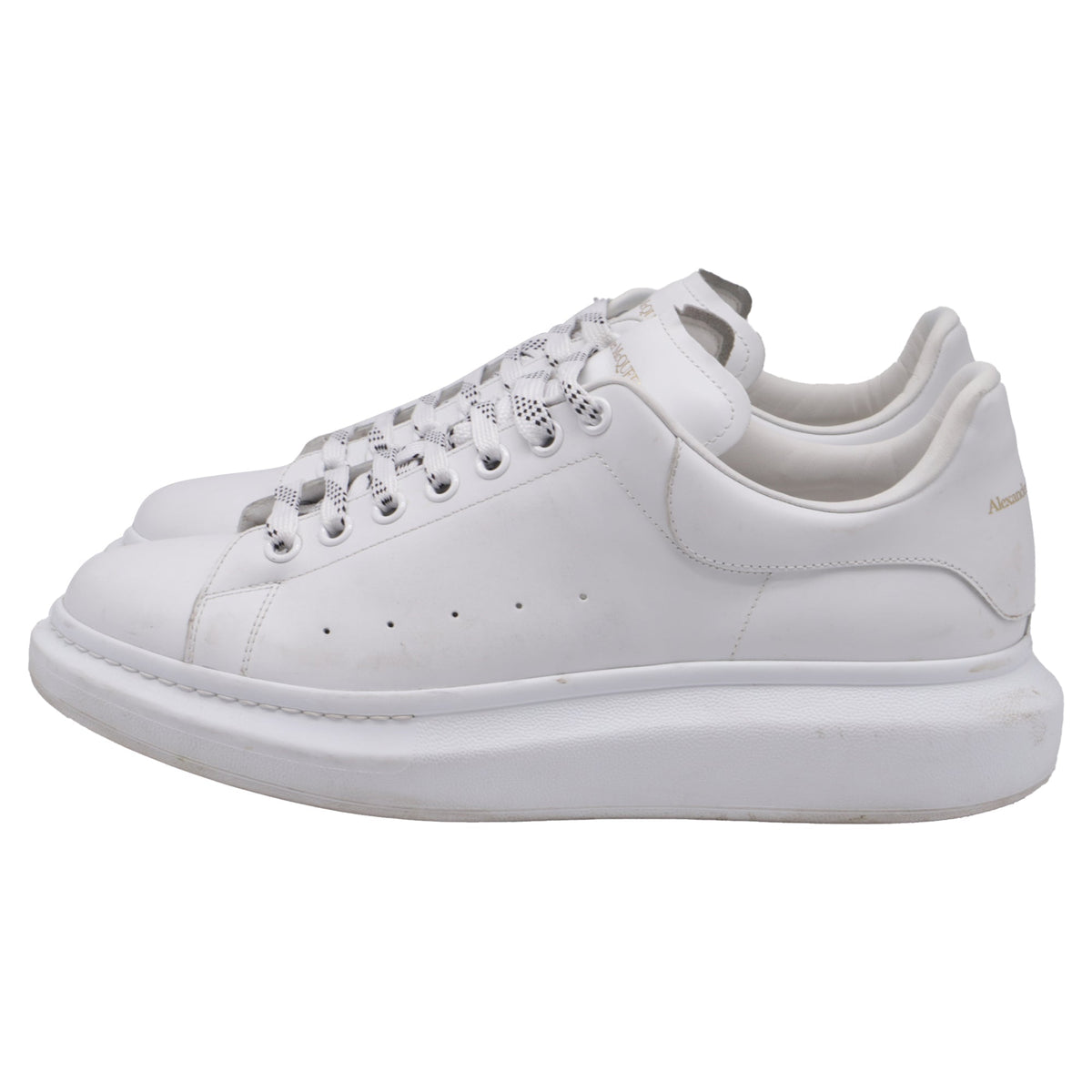 Men's Alexander McQueen Oversized Platform Sneakers in White Leather