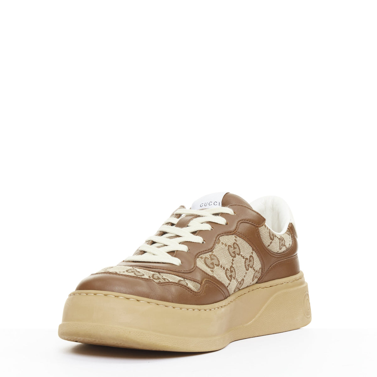 Men's Gucci Leather Canvas Monogram Sneakers