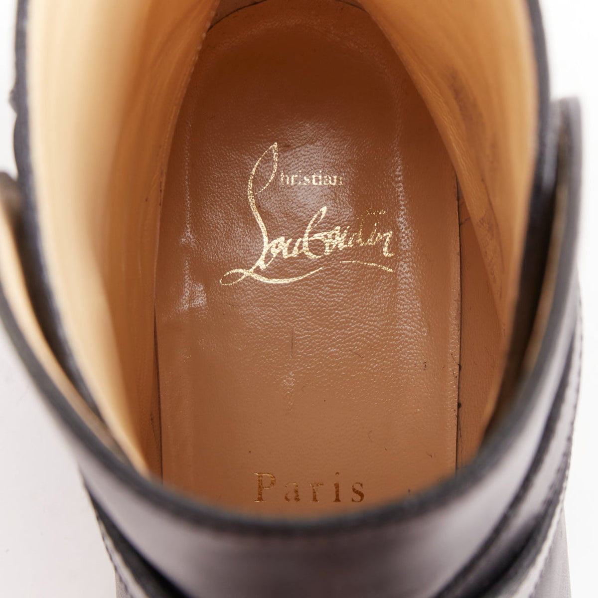 Women's Christian Louboutin Leather Buckle Boots