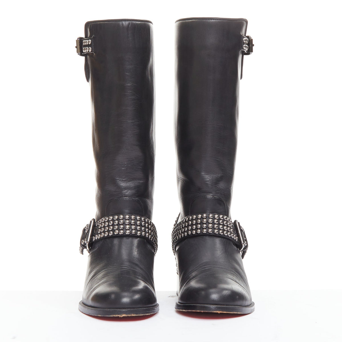 Women's Christian Louboutin Studded Wedged Boots