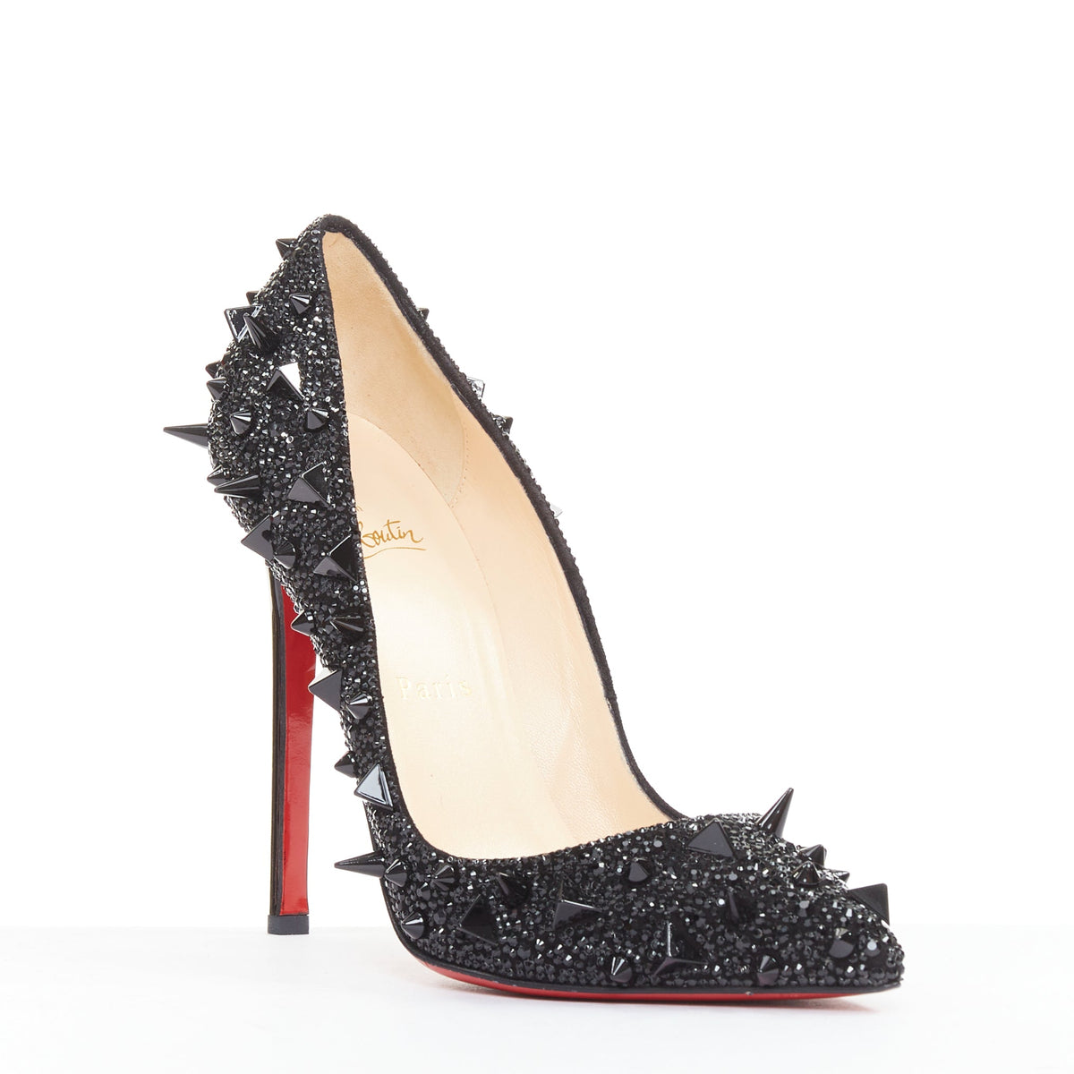 Women's Christian Louboutin Crystal Spike Pumps