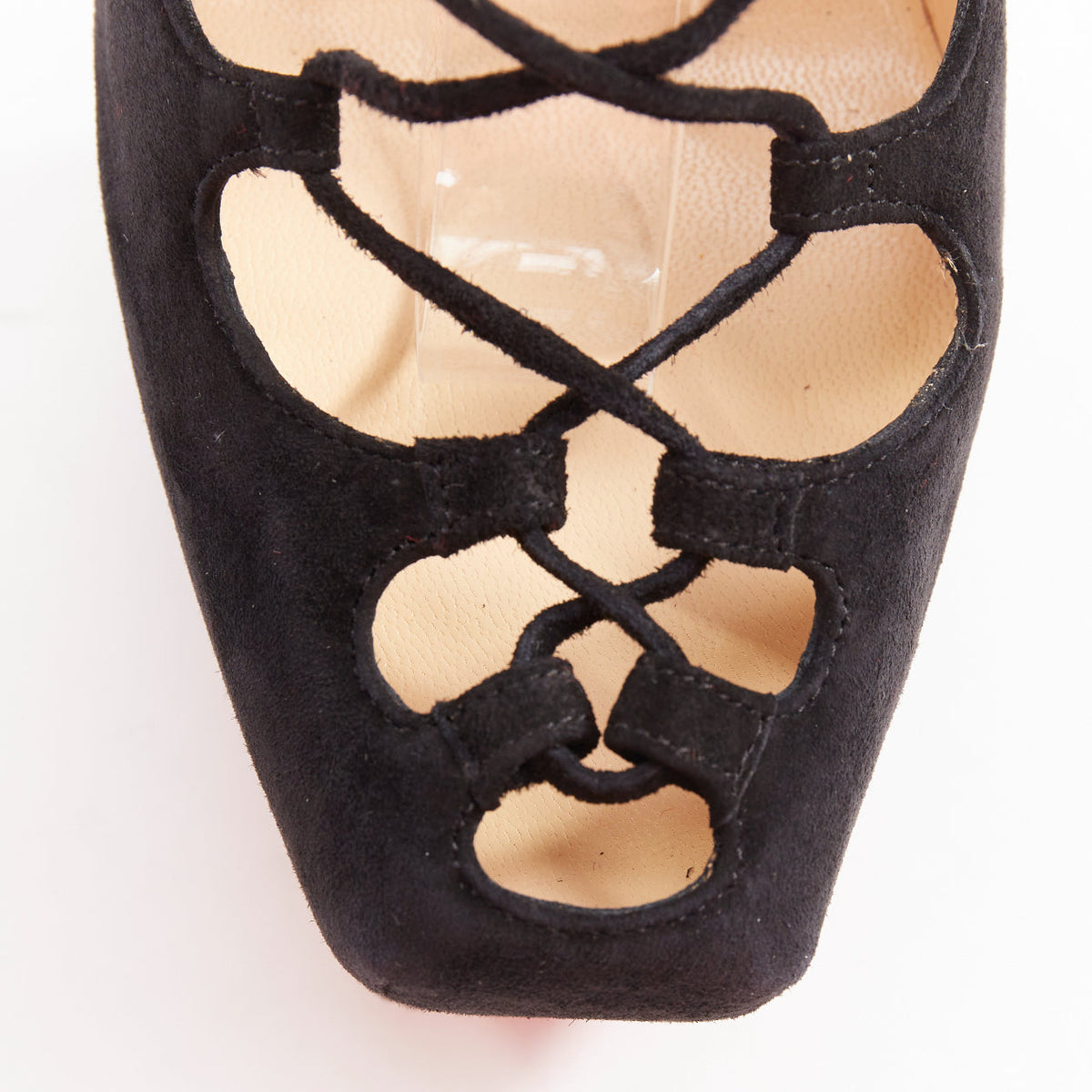 Women's Christian Louboutin Suede Square Toe Pumps