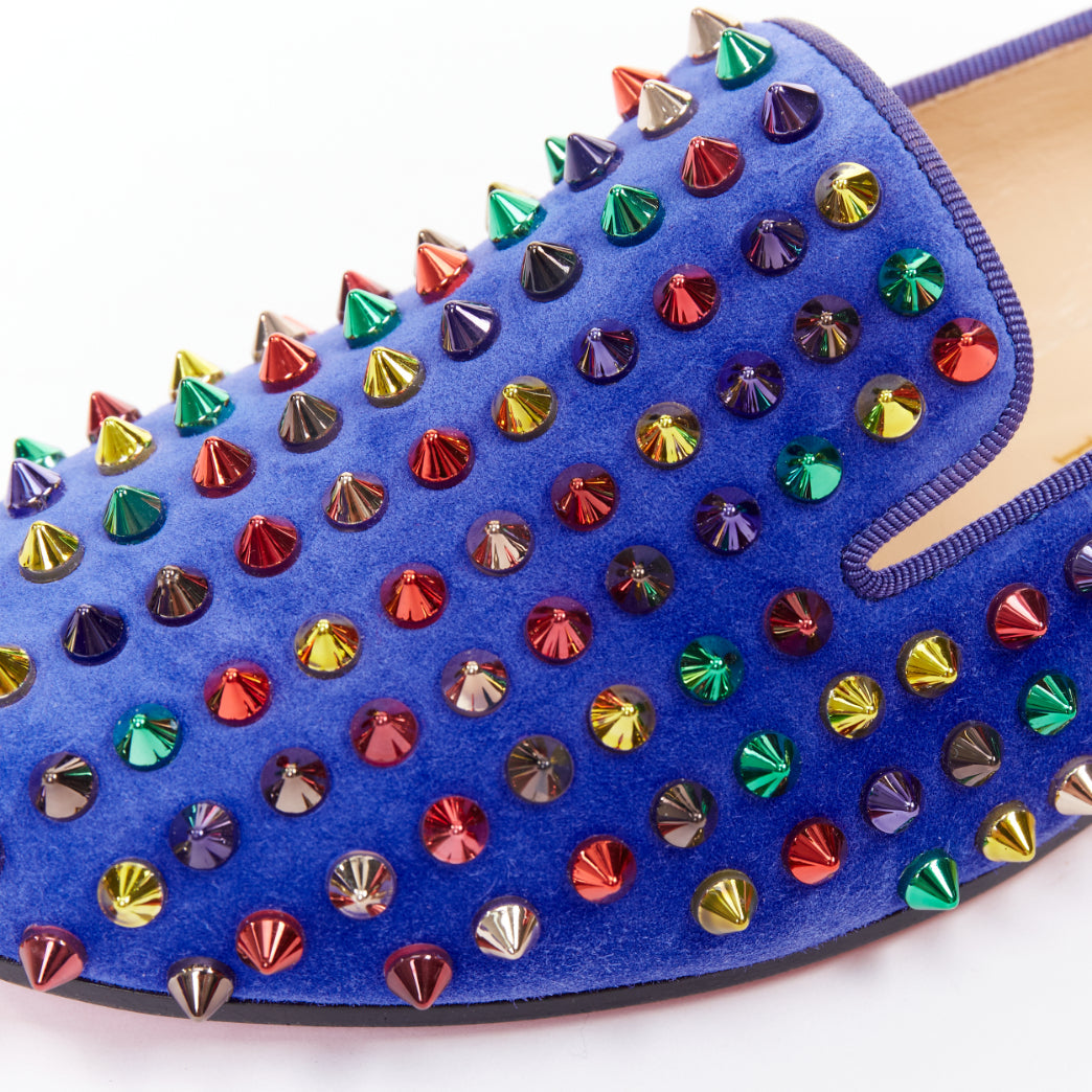 Women's Christian Louboutin Suede Spike Flats
