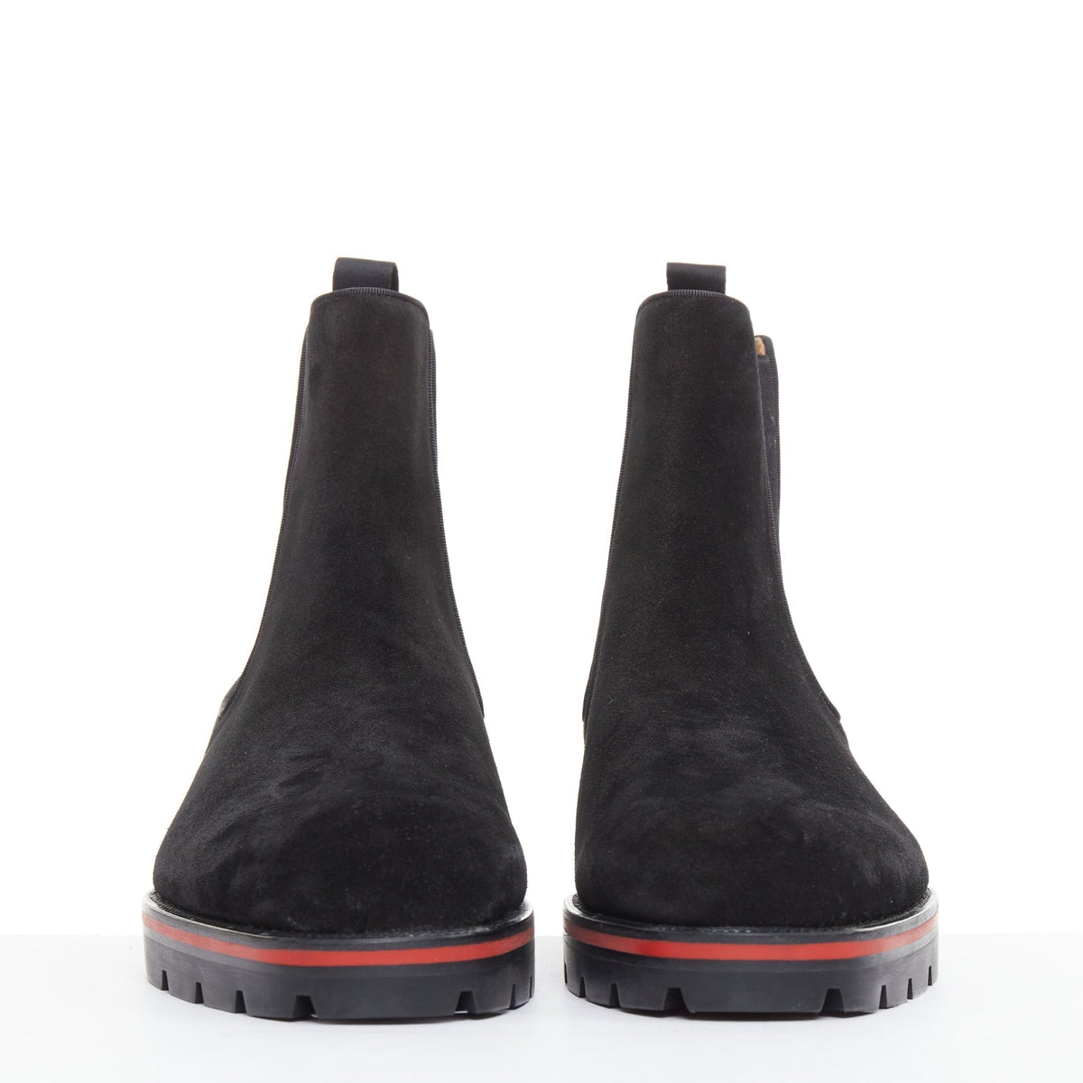 Men's Christian Louboutin Suede Lug Sole Boots