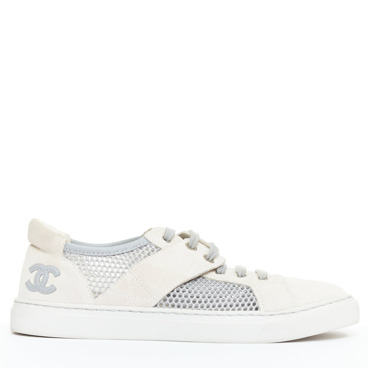 Women's Chanel Mesh Suede Panel Sneakers