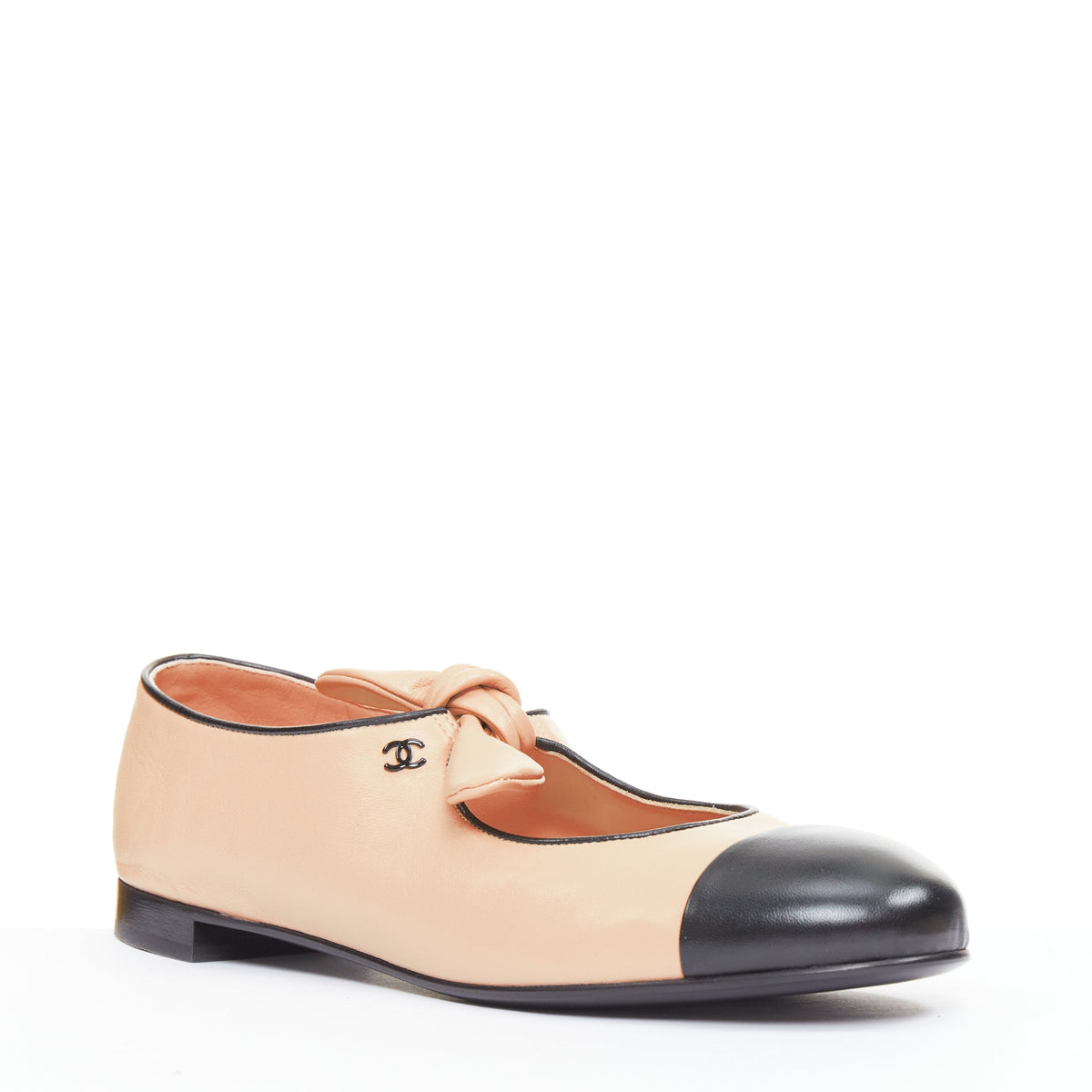 Women's Chanel Lambskin Leather Ribbon Flats