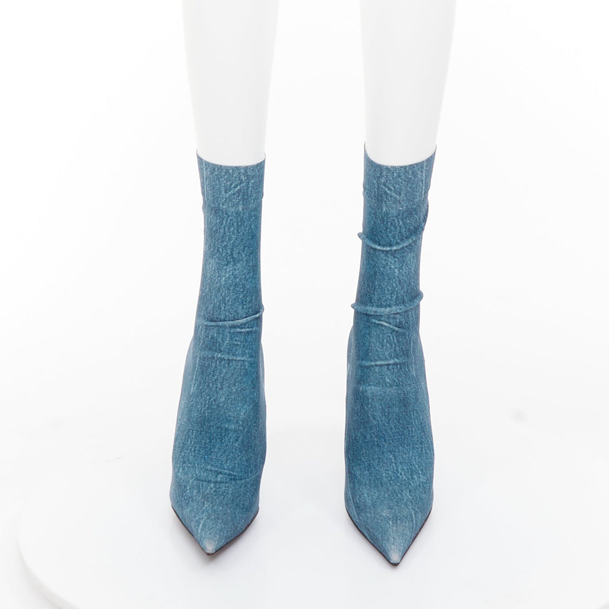 Women's Balenciaga Knife Denim Pointy Boots