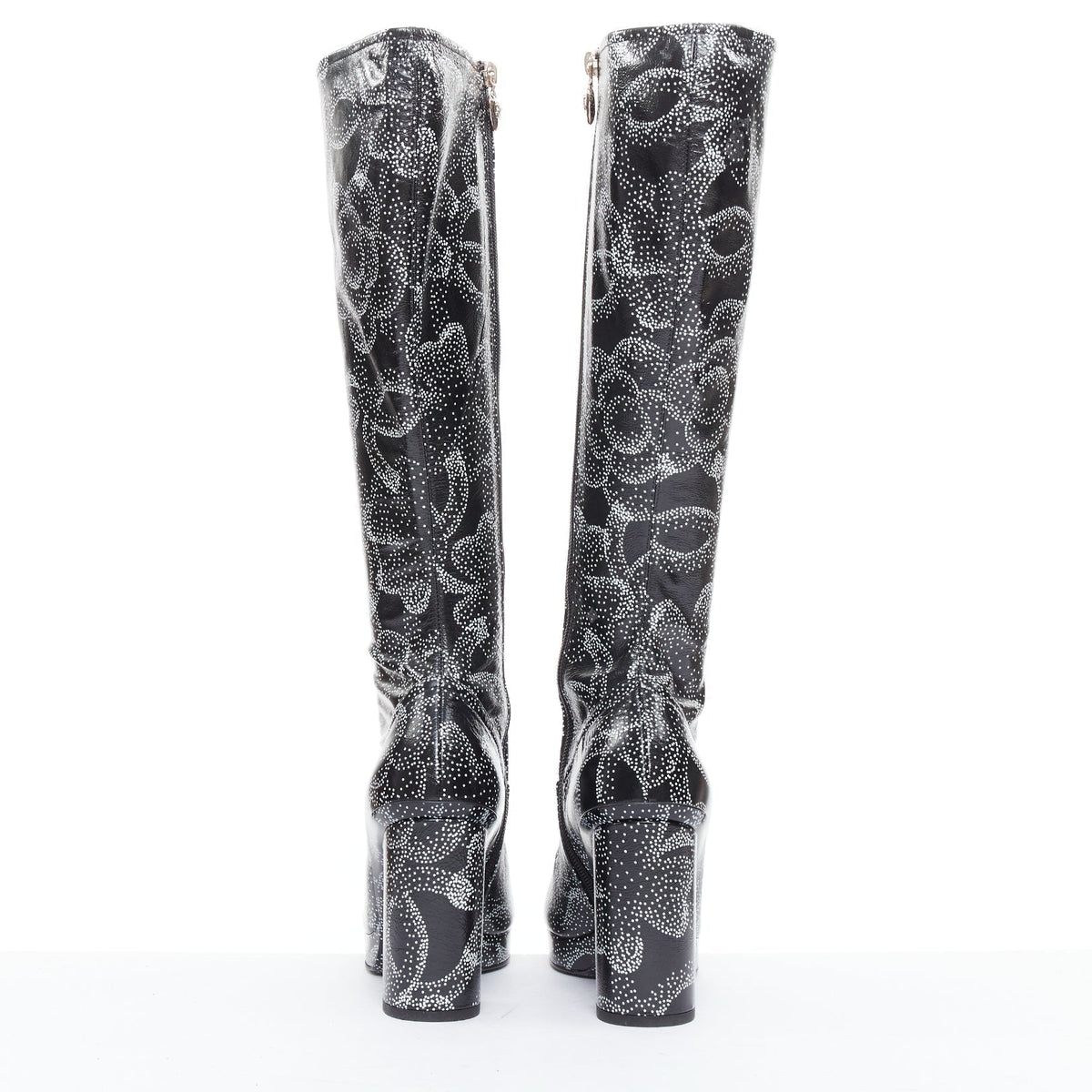 Women's Chanel 2023 Dotted Logo Tall Boots