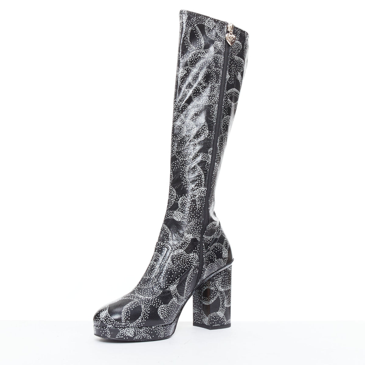 Women's Chanel 2023 Dotted Logo Tall Boots