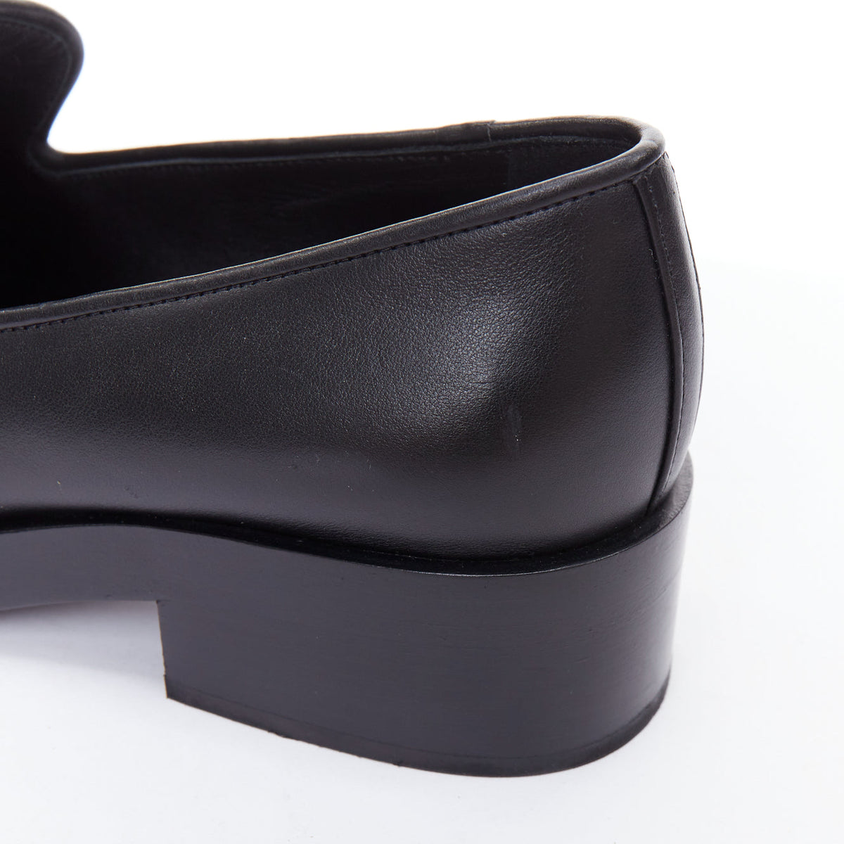 Women's Chanel Leather Gold Logo Loafers