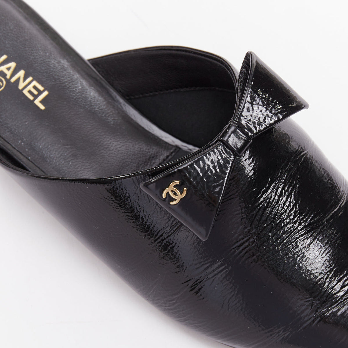 Women's Chanel Patent Leather Pointy Mules