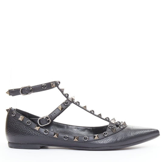Women's Valentino Rockstud Mixed Stone Caged Ballet Flats