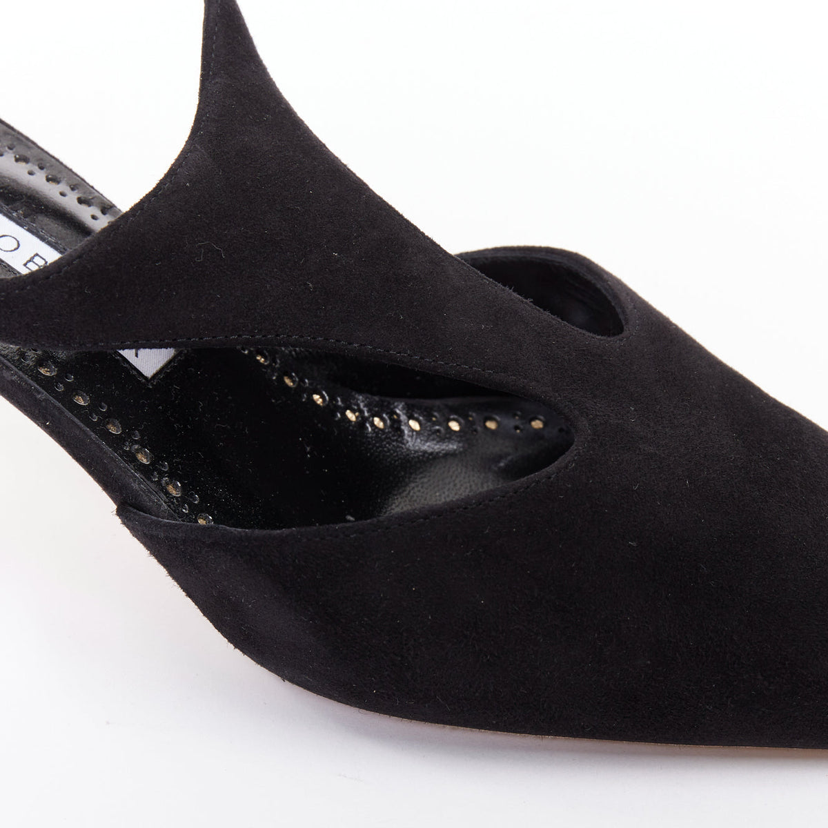 Women's Manolo Blahnik Suede Pearl Kitten Heels