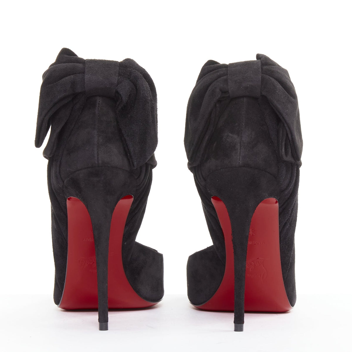 Women's Christian Louboutin Suede Bow Stiletto Pump