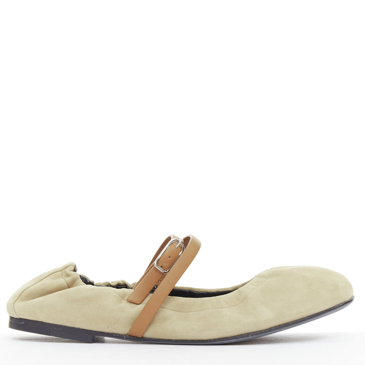 Women's Hermes Suede Straps Maryjane Ballet Flats