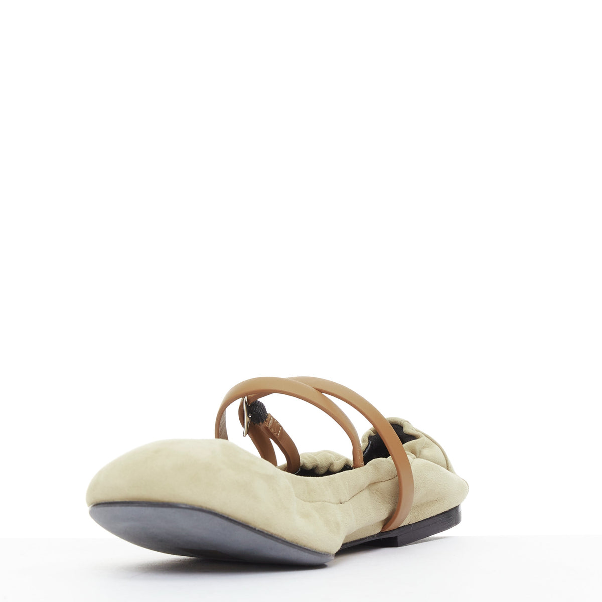 Women's Hermes Suede Straps Maryjane Ballet Flats