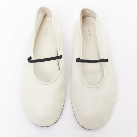 Women's The Row Leather Elastic Ballerina Flats