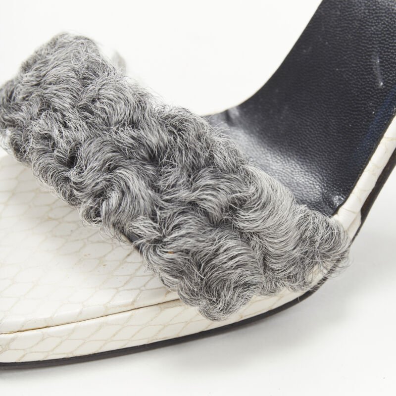 Women's Gianni Versace Shearling Ankle Sandals