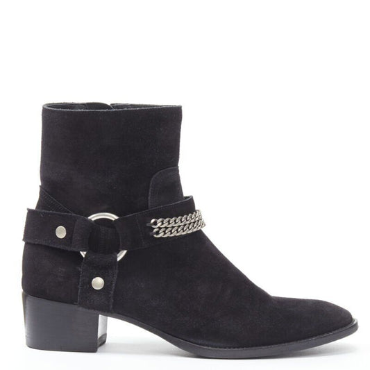 Women's Saint Laurent Wyatt Suede Chain Boots