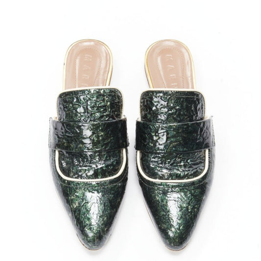 Women's Marni Patent Point Toe Slip On Mules