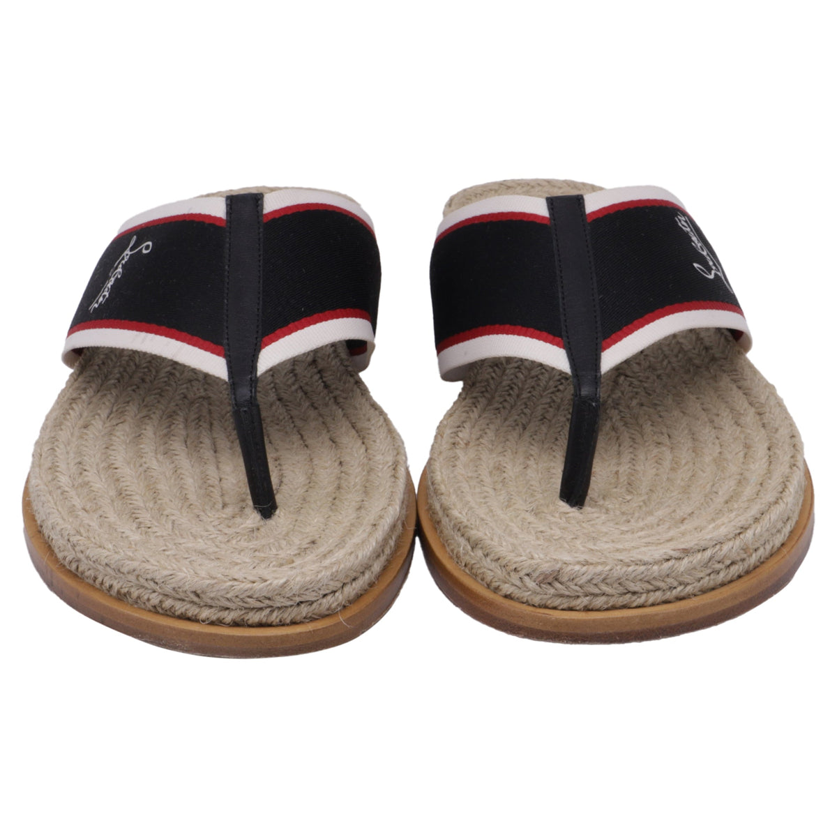 Men's  Christian Louboutin Hot Flip Slides in Multicolor Jute