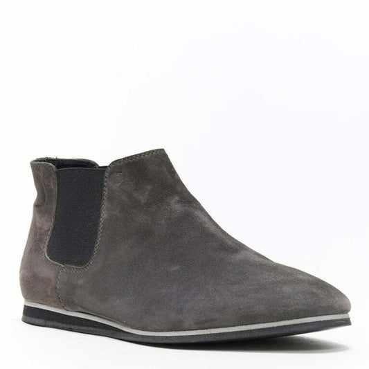 Women's Tod's No Code dark grey suede flat ankle bootie